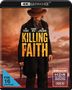 „Killing Faith“, Guy Pearce, DeWanda Wise, Bill Pullman, FSK 16, 4K Ultra HD; Mann mit Hut und Revolver vor dramatischem Himmel.