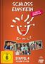 „Schloss Einstein: Die Dritte Generation“. Staffel 4, Folgen 117-168. Drei Fotos von Jugendlichen. Orange Hintergrund., 5 DVDs