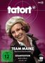 "tatort TEAM MAINZ Marianne Buchmüller GESAMTEDITION ALLE 4 FÄLLE VON 1978 - 1980 FSK 12 freigegeben"; lachende Frau., 2 DVDs