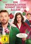 Text: "Ein Weihnachten kommt selten allein", "Chandler Massey", "Katherine Barrell", "FSK ab 6 freigegeben". Drei Personen vor Weihnachtsschmuck.