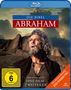 Oben: Richard Harris, Barbara Hershey. Mitte: "DIE BIBEL: ABRAHAM". Unten: "Der komplette Spielfilm-Zweiteiler". Ein Mann mit grauem Haar steht vor felsiger Landschaft.