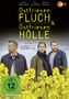 Text: "Ostfriesenfluch", "Ostfriesenhölle", ZDF-Logo. Drei Personen stehen in einem gelben Blumenfeld, ernst blickend., DVD