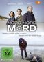 "NORD NORD MORD" oben, darunter "Sievers und die stillen Austern", "Sievers und der letzte Tango". Drei Menschen am Strand., DVD