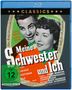 Blaues Blu-ray-Cover. Titel: "Meine Schwester und Ich". Schauspieler: Sonja Ziemann, Adrian Hoven. Schwarz-weiße Gesichter., Blu-ray Disc