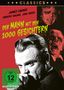 „Der Mann mit den 1000 Gesichtern“ ist in gelben Buchstaben auf einem roten Hintergrund zu lesen. Ein nachdenklicher Mann im Vordergrund., DVD
