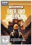 Text: "Über und unter Tage", "Fünf Dokumentationen aus den 80er Jahren des DDR-Fernsehens". Illustration: Person mit Helm vor Fördermaschine., DVD