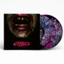 "Callejon, Zombieactionhauptquartier" in pinker Schrift. Nahaufnahme eines grotesken Mundes und zwei Vinyl-Schallplatten., 2 LPs