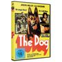 „The Dog“ in roter Schrift, gelber Hintergrund, Bilder eines Schäferhundes und Filmszenen, „FSK 16“ blaues Siegel., DVD