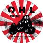Text oben: "OHL". Japanische Schriftzeichen darunter. Unten: "Der Japanfeldzug - Live in Tokyo". Illustration: Band auf roter Strahlensonne., LP
