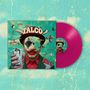 Auf grünem Hintergrund steht "TALCO" auf einem Hut und "FREAK". Ein Clown mit buntem Mix aus fliegenden Objekten.