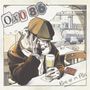 "OxO 86" oben, "Rien ne va Plus" unten. Illustration: Person mit Mütze, Getränk in der Hand, Zigarette, Zug im Hintergrund.