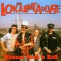 Text: "DIE LOKALMATADORE" und "Männer Rock n' Roll". Vier Männer posieren vor einer Industrieanlage., LP