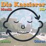"Die Kassierer", "Musik für beide Ohren". Ein stilisiertes Gesicht vor einer impressionistischen Stadtszene., LP