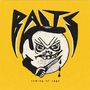 „BAITS“ oben, „coming of rage“ unten; gelber Hintergrund, grimmiger Mond mit Messer.
