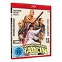 „Die flammende Tempel der Shaolin“, Regie: Joseph Kuo. Illustration mit Kampfkünstlern, Frau mit Schwert, FSK 16., Blu-ray Disc