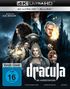 Vorab-Cover, 4K Ultra HD + Blu-ray, "Dracula: Die Auferstehung", FSK 16, Film von Luc Besson. Figuren mit düsterem Hintergrund.