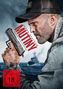 "Jason Statham" und "MUTINY. Keine Gnade auf hoher See." Ein Mann mit Waffe auf einem Schiff im Sturm., DVD