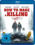 „HOW TO MAKE A KILLING“. Zwei Menschen stehen auf schneebedeckter Straße, ein Körper liegt davor, im Hintergrund Bäume., Blu-ray Disc