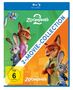 Zoomania 2-Movie-Collection, FSK ab 6 freigegeben. Comic-Tiere: Fuchs, Kaninchen, Schlange in buntem Cover., 2 Blu-ray Discs