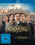 Text: "Fackham Hall. Von hohem Stand - ohne Verstand. FSK ab 16 freigegeben." Fünf Personen vor einem Herrenhaus.