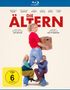 „Die Ältern” steht groß in roter Schrift. Darunter stehen Menschen: Einer hält eine Kiste, zwei klammern sich an ihn.
