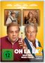 „OH LA LA 2: NEUE TESTS, NEUES CHAOS“. Zwei Männer wirken überrascht; einer hält ein Röhrchen. Im Hintergrund sind zwei Porträts., DVD