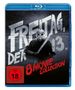 Texte „Freitag, der 13.“, „8 Movie Collection“. Maskierter Mann mit Machete. FSK ab 18 Hinweis., 8 Blu-ray Discs