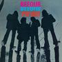 „BEFOUR“ in Pink, darunter „BELOW“ in Blau, „BRIAN AUGER & THE TRINITY“ in Rot. Silhouetten von vier Personen., LP