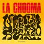 Text: "LA CHOOMA, BATOV RECORDS". Abstraktes Design mit schwarzen, wellenförmigen Figuren auf gelbem Hintergrund., LP