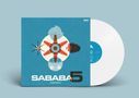 Text: "SABABA 5 ASPAN" und "BATOV RECORDS". Illustration mit geometrischen Mustern, Farben rot, blau und weiß. Vinylplatte., LP