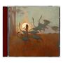 Keine sichtbaren Texte. Illustration einer Figur, die Flöte spielt, umgeben von großen Pflanzen vor einem Sonnenuntergang., CD