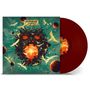 Text: "GRAVEYARD FEVER". Illustration: Maskenähnliches Gesicht inmitten von Planeten und leuchtenden Elementen, rote Vinyl-Schallplatte., LP