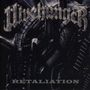 Text: "Puchunger" oben, "Retaliation" unten. Dunkle, mechanische Illustration mit futuristischen, metallischen Elementen., CD