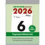 Tagesabreißkalender XL 2026 - 8,2x10,7 cm - 1 Tag auf 1 Seite - mit Sudokus, Rezepten, Rätseln uvm. auf den Rückseiten - Bürokalender 305-0000, Kalender