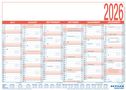 : Arbeitstagekalender 2026 - A4 (29 x 21 cm) - 6 Monate auf 1 Seite - Tafelkalender - auf Pappe kaschiert - Jahresplaner - 908-1315, KAL