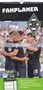 "Fanplaner 2026", "Vorjahresabbildung", "Fanplaner mit 4 Spalten", Fußballer in dunklen Trikots feiern.