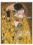 Text: "2027", "Gustav Klimt". Kalenderdeckblatt mit dem Gemälde "Der Kuss", zwei Personen in goldenen Gewändern umarmt., Kalender