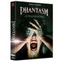 „Phantasm“ in großen Buchstaben, Gesicht einer schreienden Person mit weit aufgerissenen Augen und Händen an den Wangen.