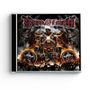 "DEVIL'S TRAIN" in metallischem Schriftzug über einer feurigen Szene mit einem düsteren Zug und Schädelmotiven., CD