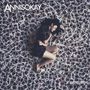 "ANNISOKAY", "ARMS". Frau in Schwarz-Weiß-Kleidung schläft auf einem Bett aus Polaroid-Fotos., CD