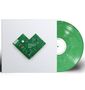 Text: "Between Me And The Machine's Pixel" auf einer grünlichen Schallplatte und einem weißen Cover mit Leiterplatte-Design., LP