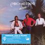 "Emerson, Lake & Palmer: Love Beach" steht oben. Unten Infos über ein Remaster. Drei Männer in Strandkleidung vor Palmen., CD