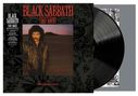 „Black Sabbath featuring Tony Iommi - Seventh Star.“ Links Albumdetails, rechts Portrait von Mann mit Locken und Schnurrbart., LP