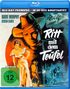 "Ritt mit dem Teufel" in weißer Schrift. Audie Murphy, Susan Cabot oben links. Westernmotiv mit Cowboy und Frau., Blu-ray Disc