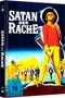 „SATAN DER RACHE“ in weißer Schrift. Illustration: Cowboy in Rot mit Gewehr, Menschen dahinter, wüstenartige Kulisse. FSK 16.