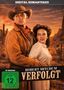 "DIGITAL REMASTERED", "ROBER MITCHUM", "VERFOLGT", "FSK ab 12 freigegeben". Western-Szene mit Mann und Frau, Wüstenhintergrund.
