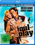 "BLU-RAY-PREMIERE • IN HD NEU ABGETASTET" oben, "GOLDIE HAWN CHEVY CHASE" rechts, "foul play Eine ganz krumme Tour" unten., Blu-ray Disc