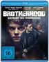 BROTHERHOOD – KREISLAUF DES VERBRECHENS. FSK ab 16. Drei Männer, einer hält eine Pistole. Blu-ray-Logo oben.