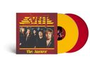 Text: "SWEET", "The Answer". Bandfoto auf rotem Cover. Eine gelbe und eine rote Schallplatte sind zu sehen., 2 LPs