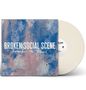 BROKEN SOCIAL SCENE, "Reassemble The Humans". Ein abstraktes Cover in Blau- und Rosa-Tönen, daneben eine weiße Schallplatte., LP